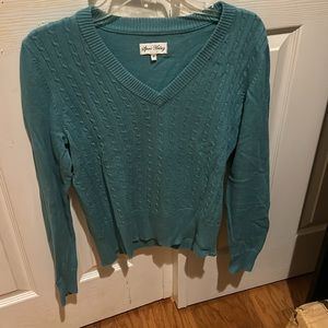 Sport Haley Women’s Blue Pima Cotton V-Neck Sweater M